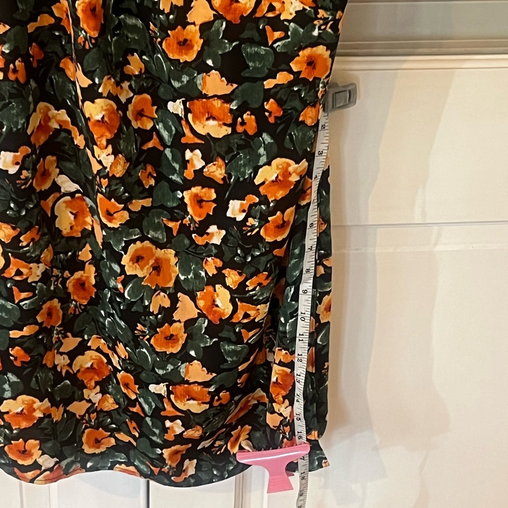 Free People orange leather strapless maxi dress XS